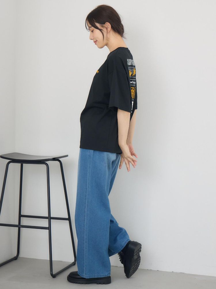 レトロガール RETRO GIRL ブラシ刺繍BIGTEE （GRY2） GRY2