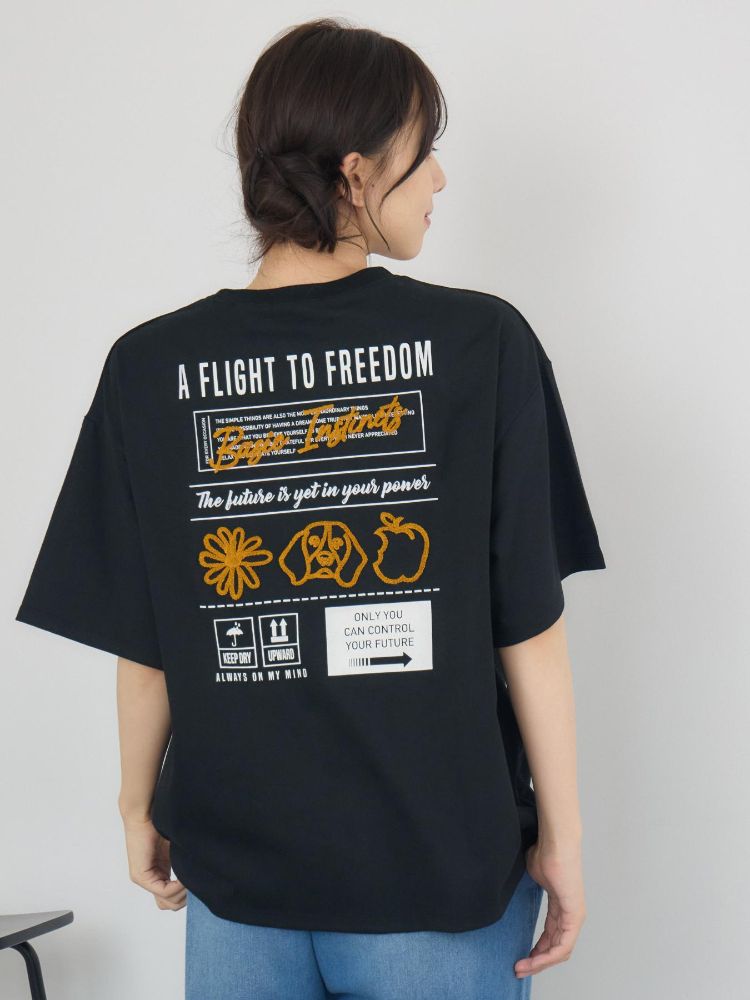 レトロガール RETRO GIRL ブラシ刺繍BIGTEE （GRY2） GRY2