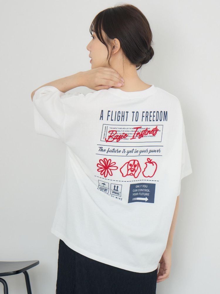 レトロガール RETRO GIRL ブラシ刺繍BIGTEE （GRY2） GRY2