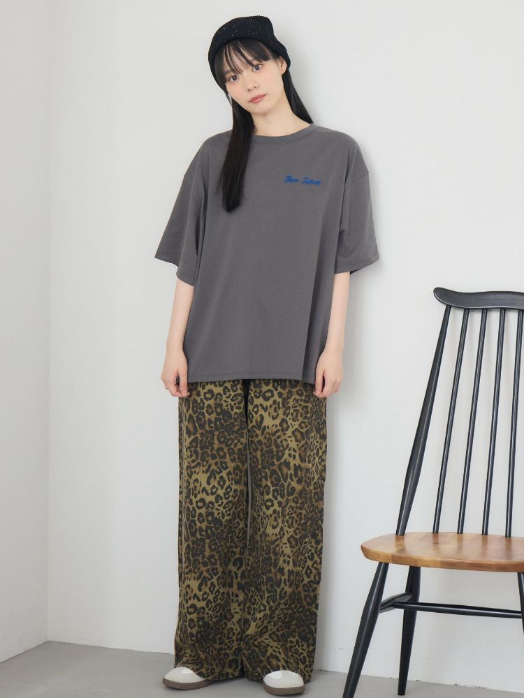 レトロガール RETRO GIRL ブラシ刺繍BIGTEE （GRY2） GRY2
