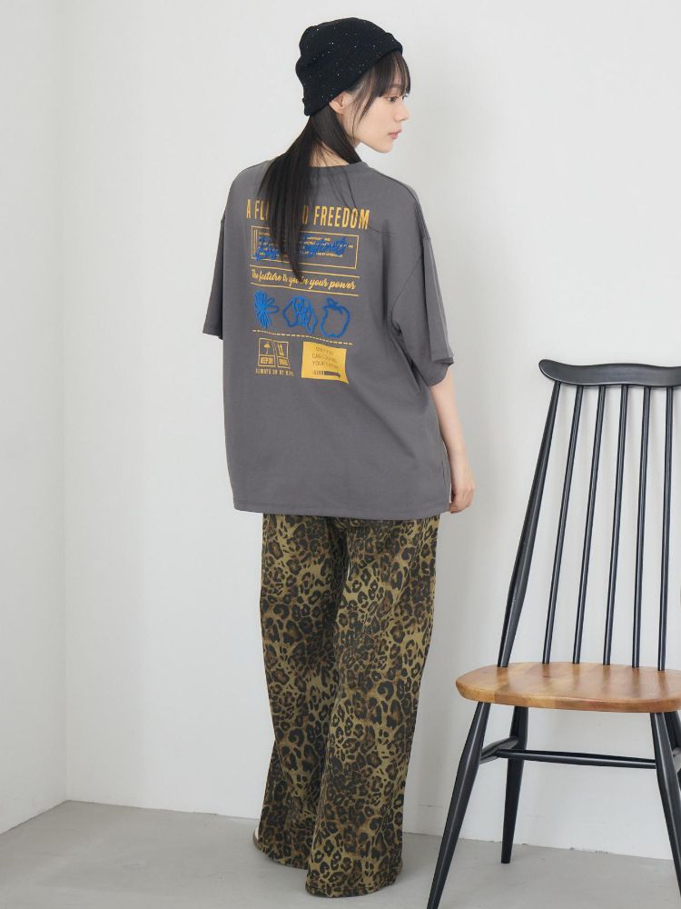 レトロガール RETRO GIRL ブラシ刺繍BIGTEE （GRY2） GRY2