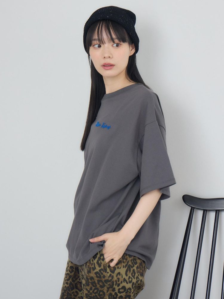 レトロガール RETRO GIRL ブラシ刺繍BIGTEE （GRY2） GRY2