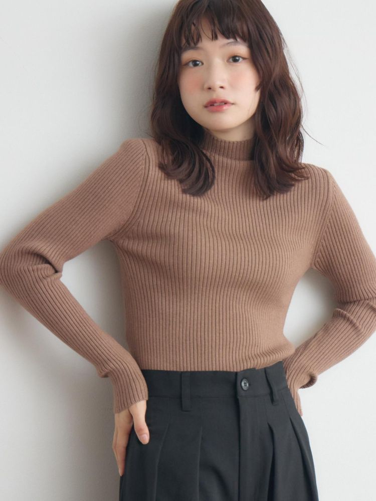 レトロガール RETRO GIRL リブハイネックニット （BRN0） BRN0