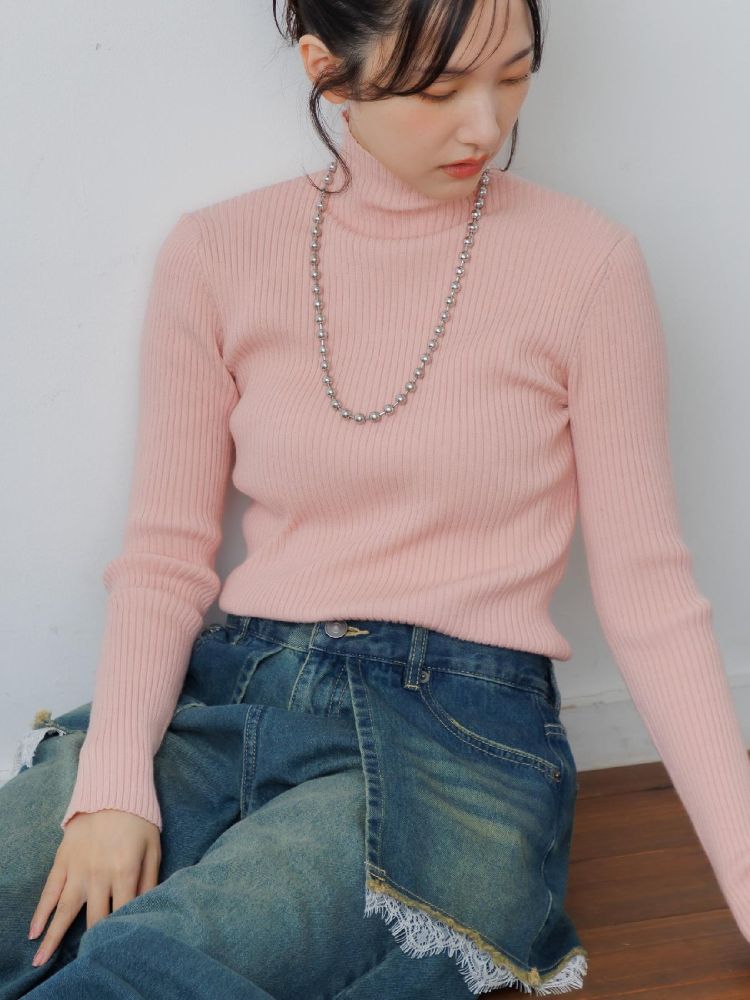 レトロガール RETRO GIRL リブハイネックニット （PNK0） PNK0