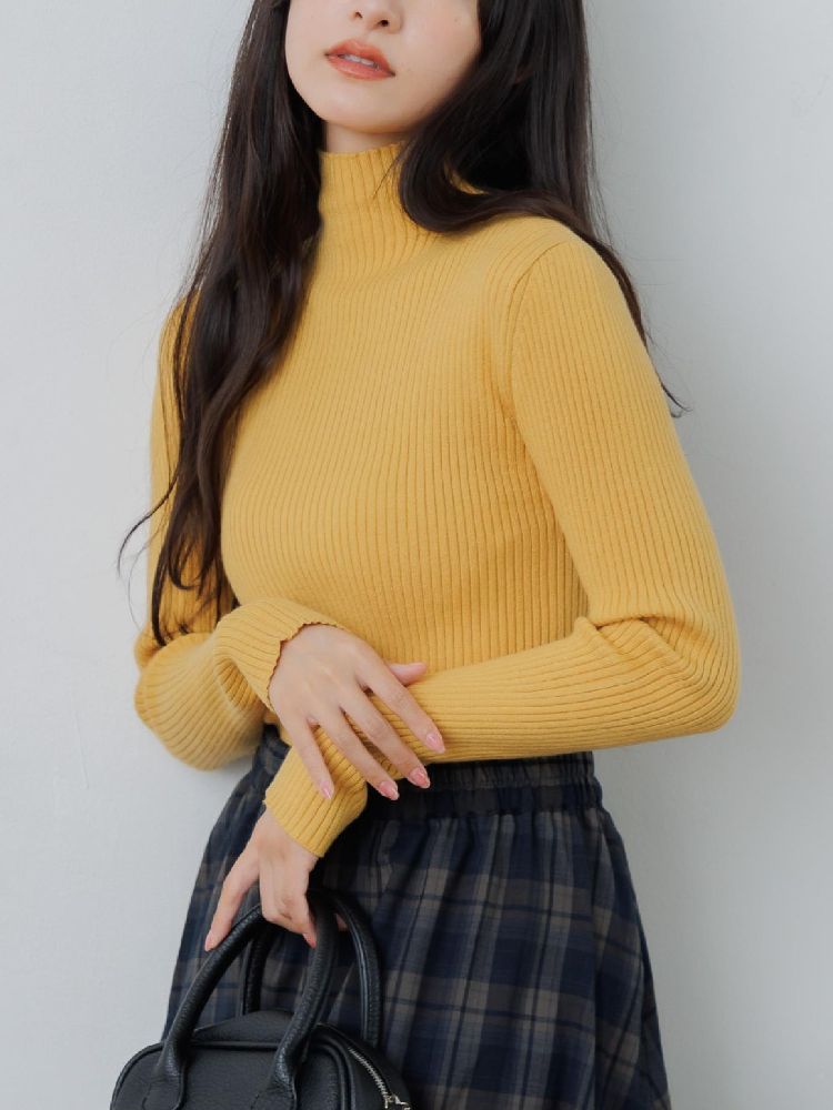 レトロガール RETRO GIRL リブハイネックニット （YEL3） YEL3