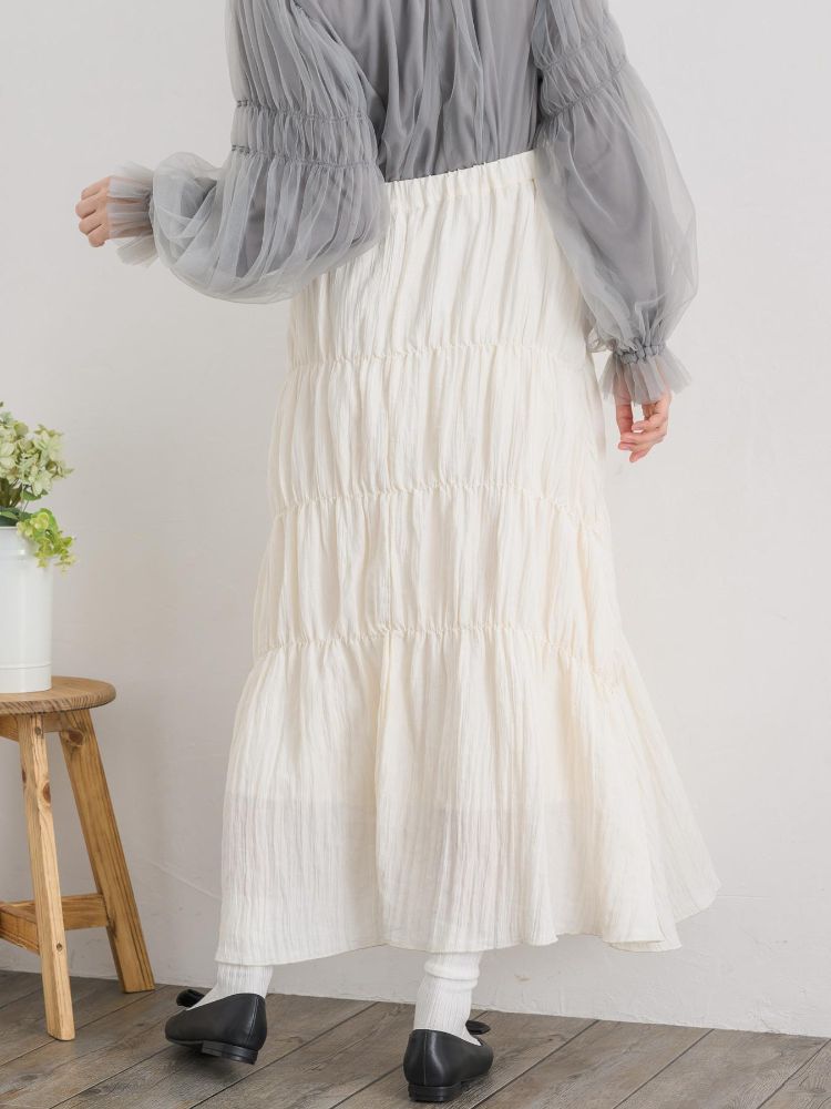 レトロガール RETRO GIRL シャーリングワッシャーSK （BLK1） BLK1