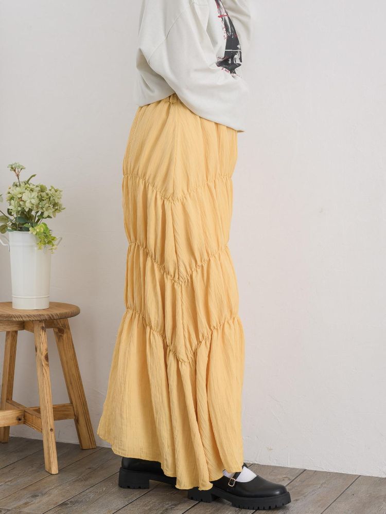 レトロガール RETRO GIRL シャーリングワッシャーSK （BLK1） BLK1