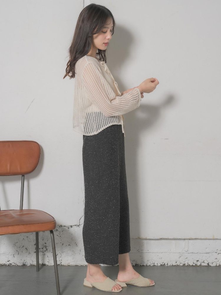 レトロガール RETRO GIRL リボンメッシュカーデ （GRN0） GRN0