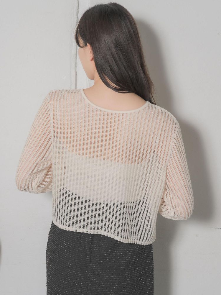 レトロガール RETRO GIRL リボンメッシュカーデ （GRN0） GRN0