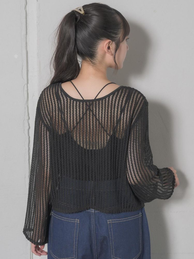 レトロガール RETRO GIRL リボンメッシュカーデ （GRN0） GRN0