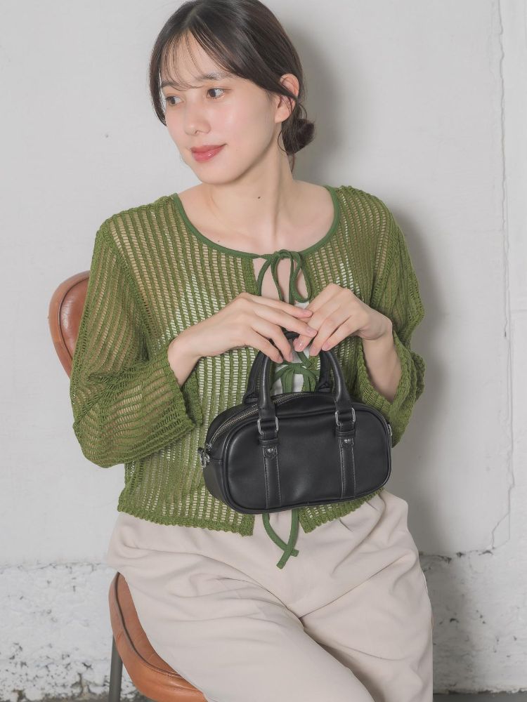 レトロガール RETRO GIRL リボンメッシュカーデ （GRN0） GRN0