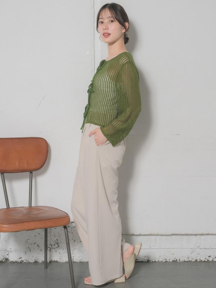 レトロガール RETRO GIRL リボンメッシュカーデ （GRN0） GRN0