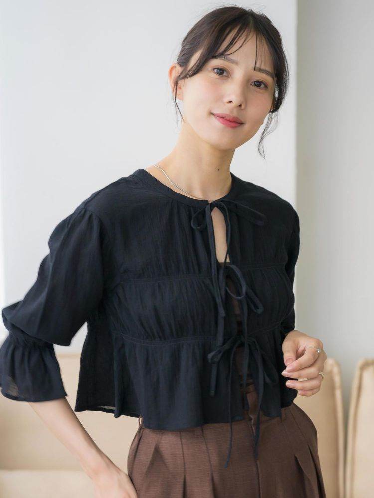 レトロガール RETRO GIRL シャーリングリボンBL （BLK1） BLK1