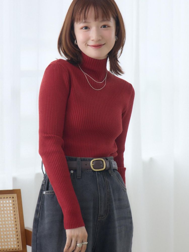 レトロガール RETRO GIRL リブハイネックニット （RED2） RED2