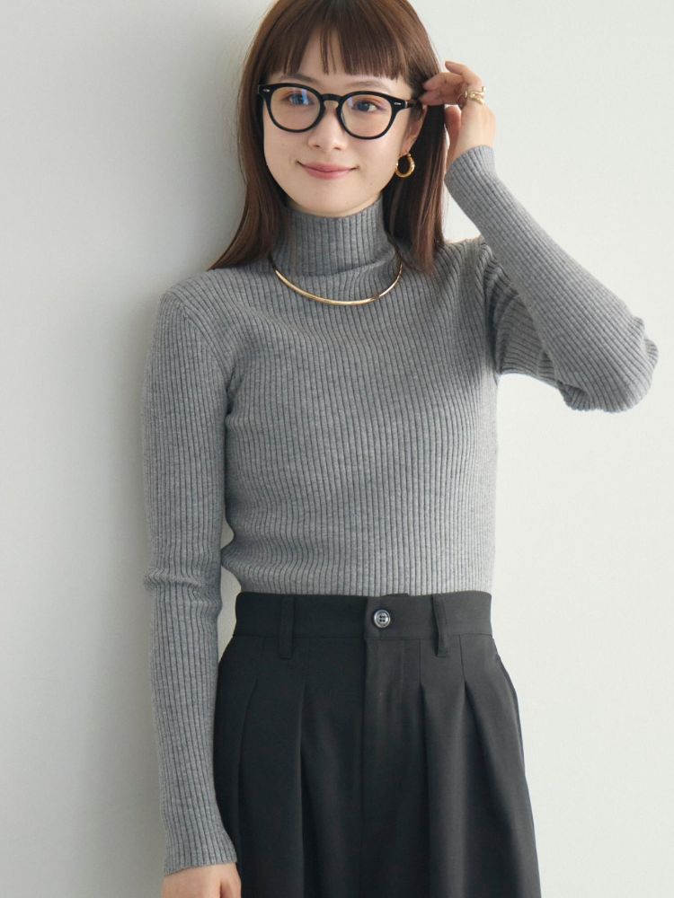 レトロガール RETRO GIRL リブハイネックニット （GRY0） GRY0
