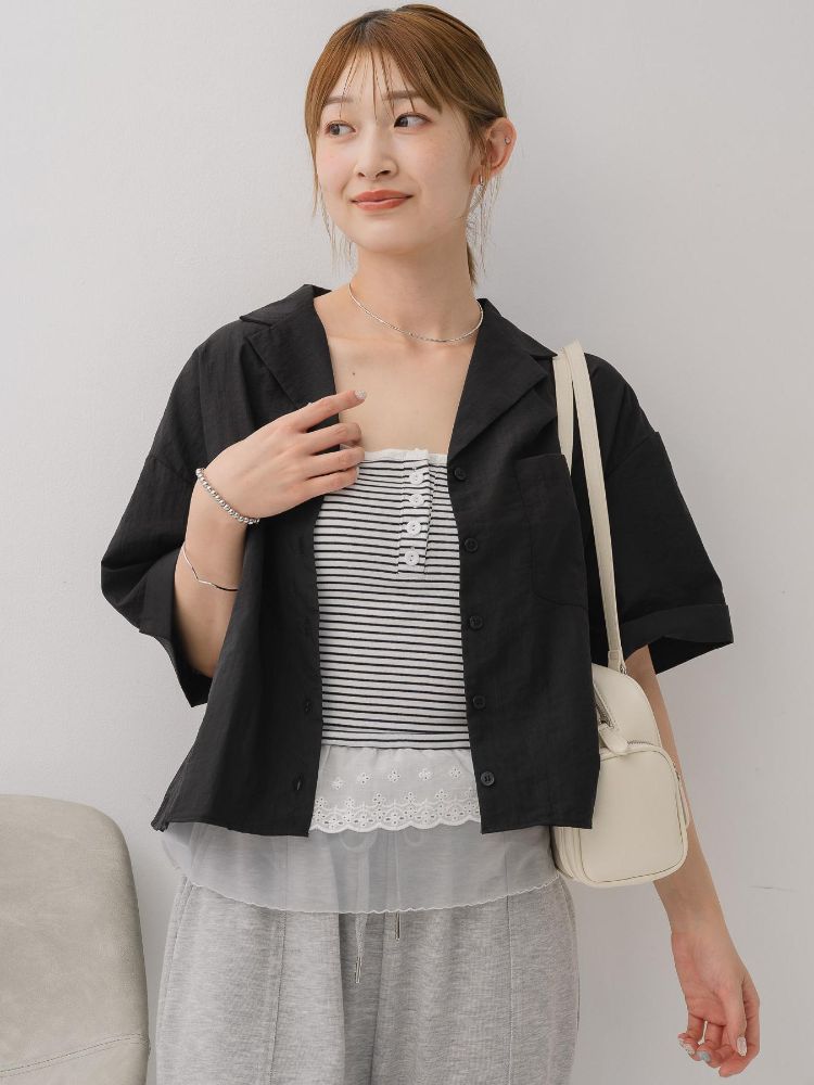 レトロガール RETRO GIRL 開襟ショートSH （BRN0） BRN0