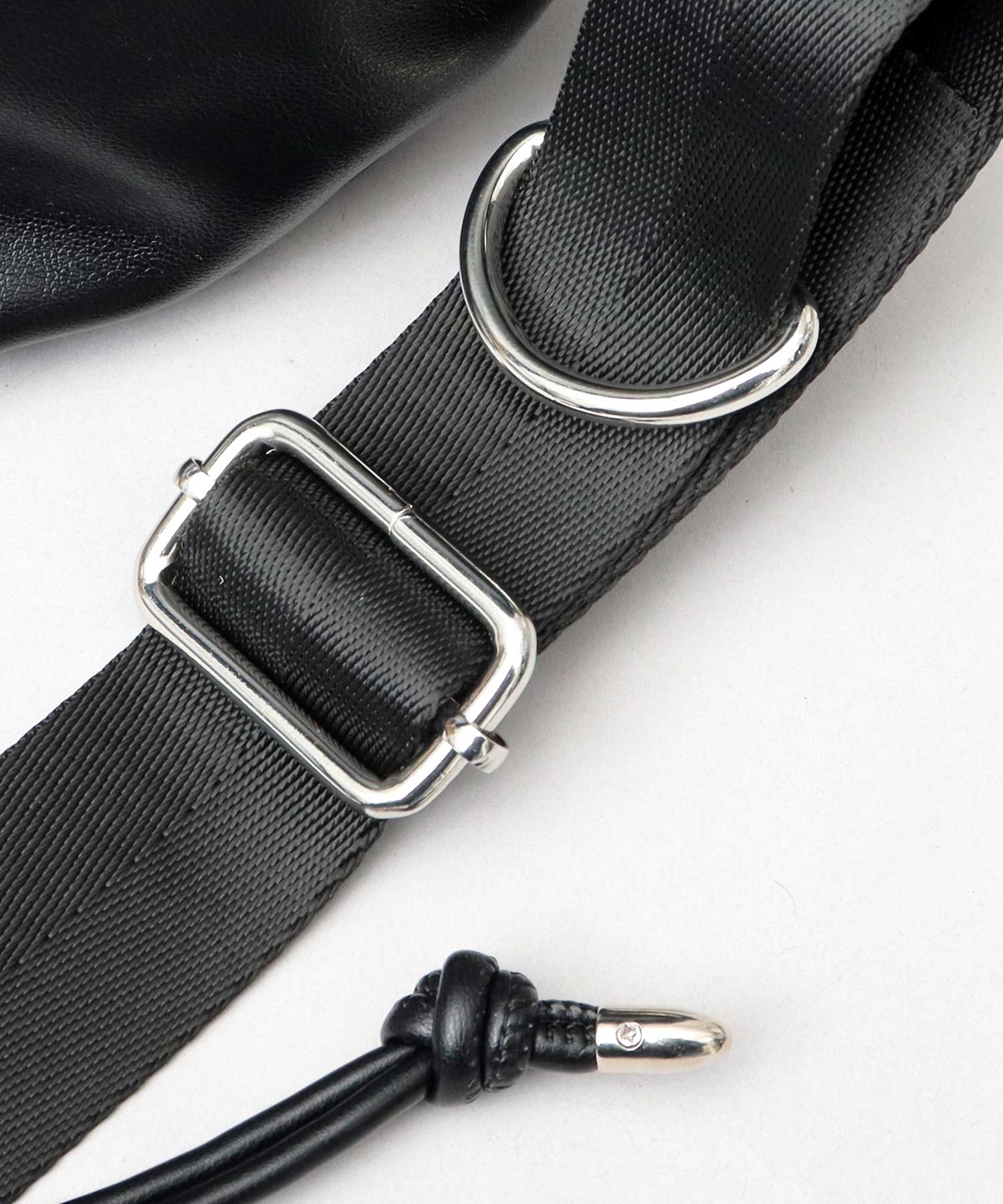 REGiSTA Drawstring Bag Shoulder Bag Synthetic Leather Plain Black