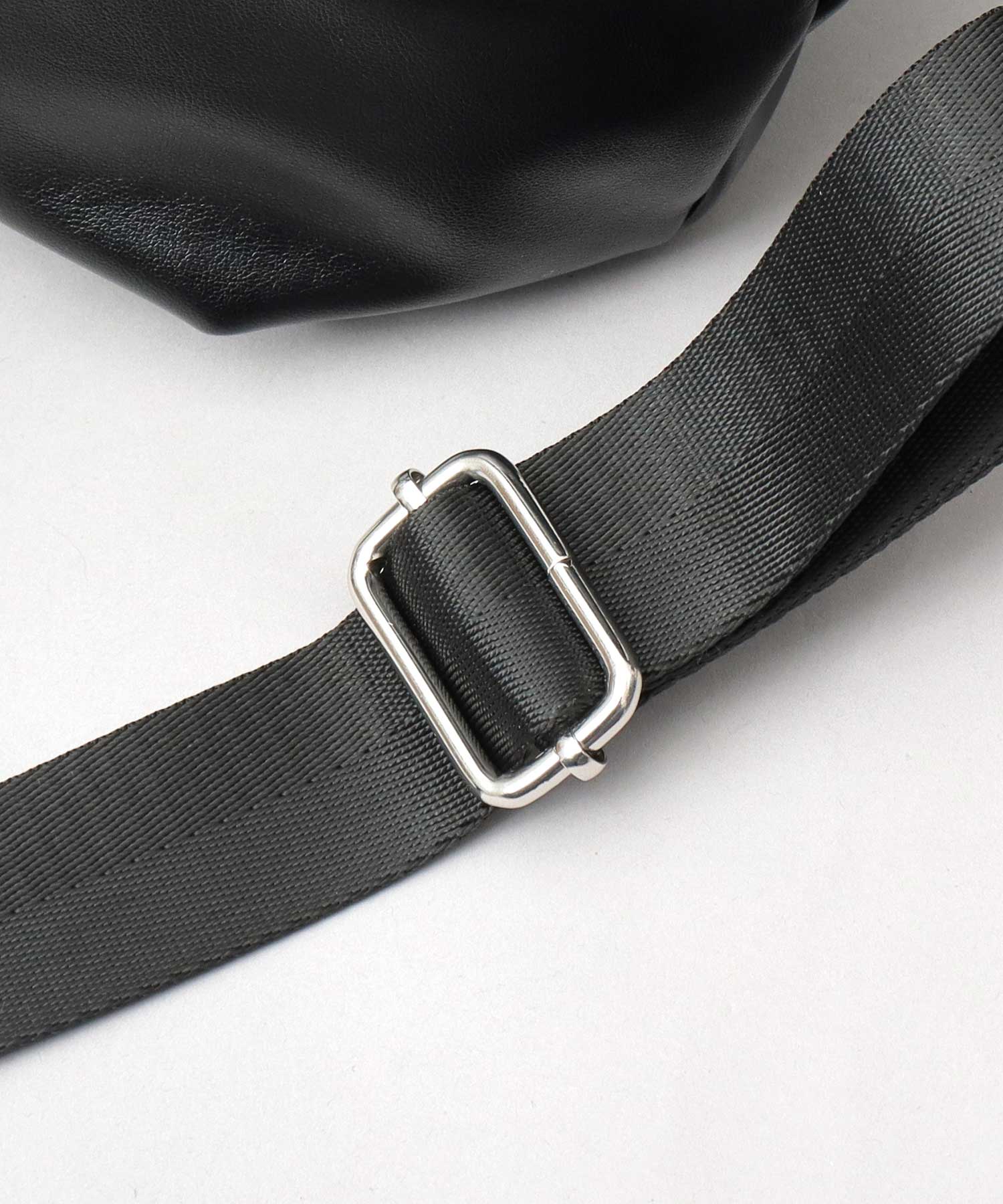 REGiSTA Drawstring Bag Shoulder Bag Synthetic Leather Plain Black
