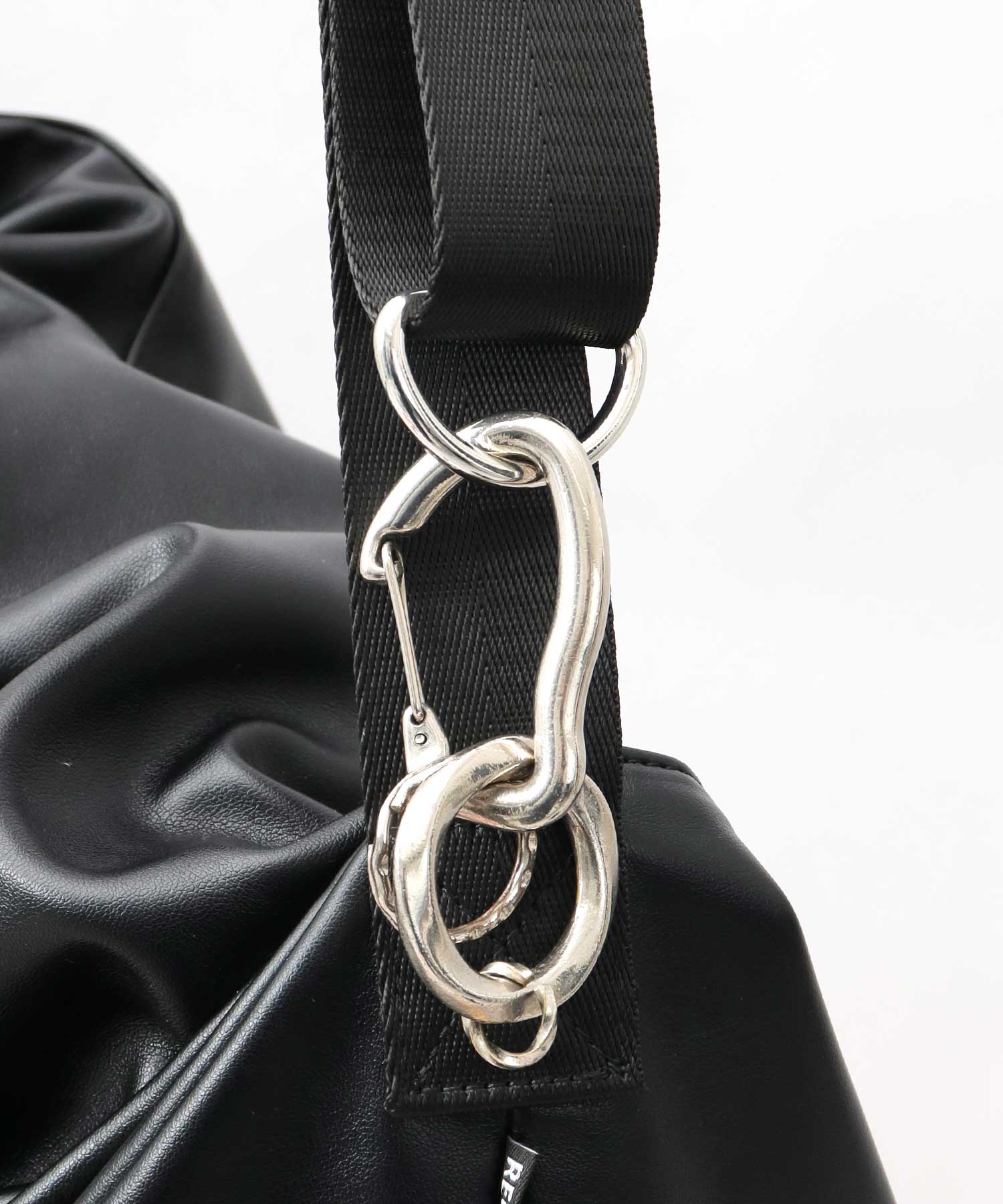 REGiSTA Drawstring Bag Shoulder Bag Synthetic Leather Plain Black