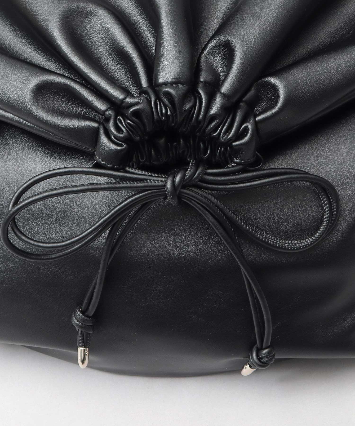 REGiSTA Drawstring Bag Shoulder Bag Synthetic Leather Plain Black