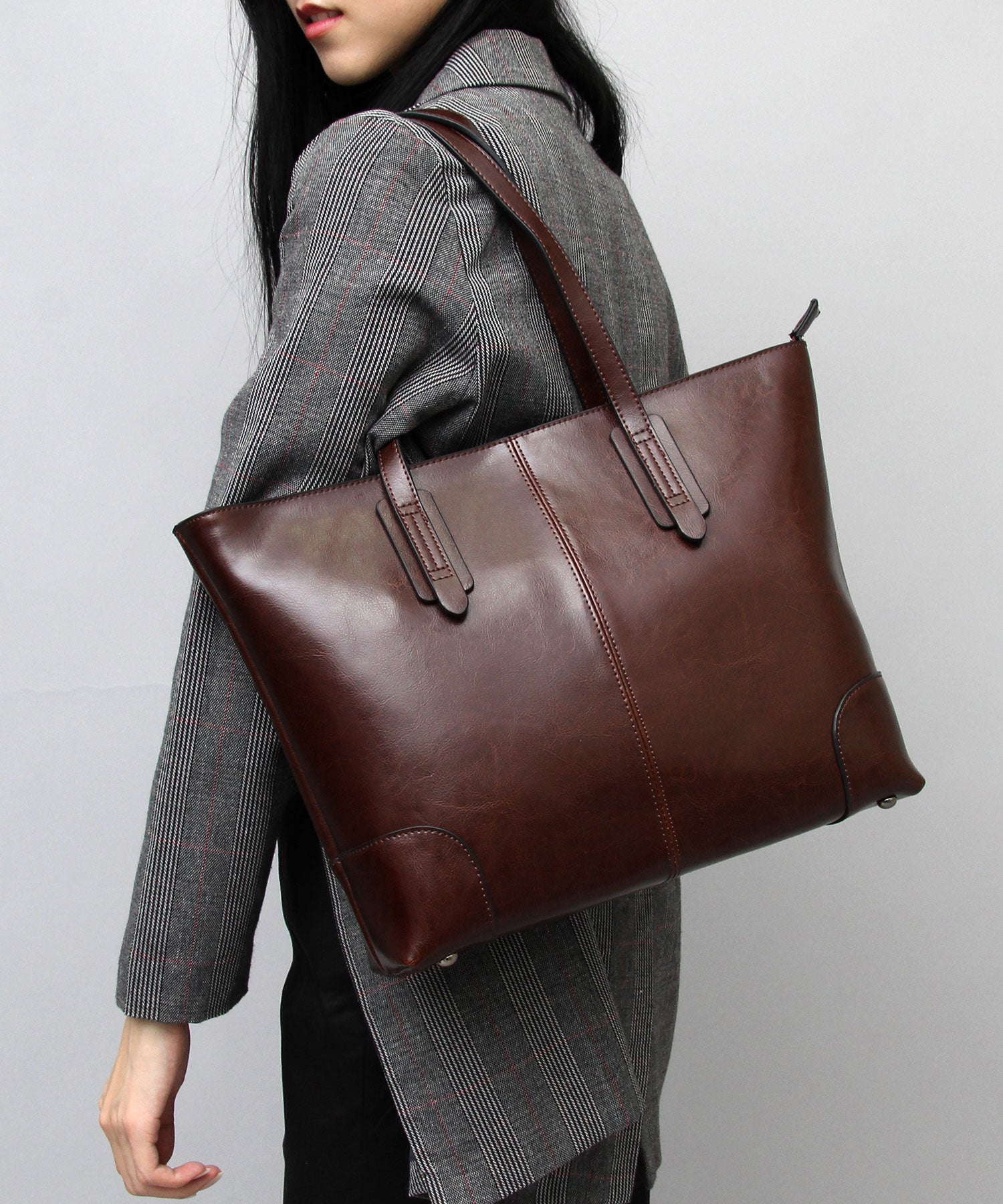 REGiSTA Tote Bag Cowhide Split Leather Leather Tote Business Tote Compact