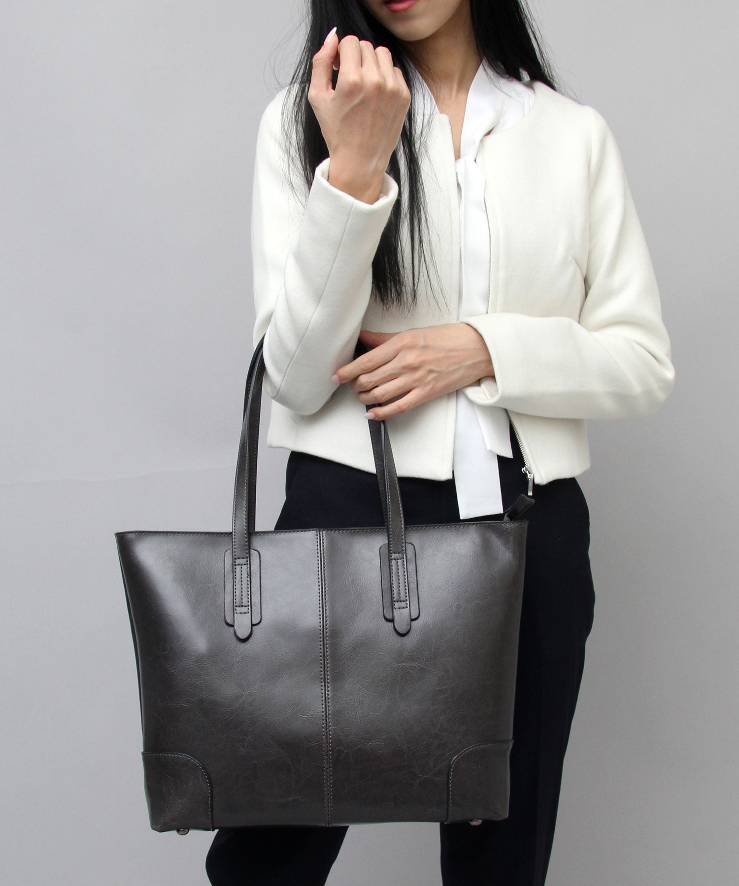 REGiSTA Tote Bag Cowhide Split Leather Leather Tote Business Tote Compact