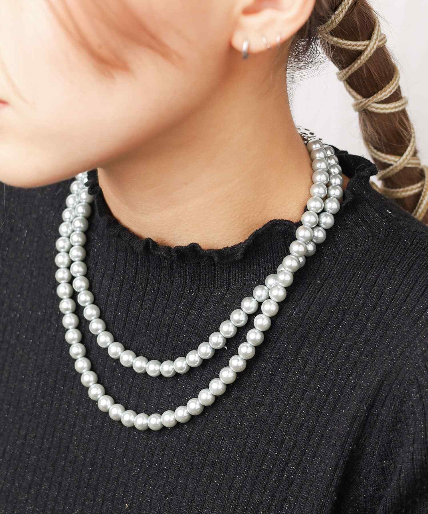 A.R.M.G ar/mg 18inch 8mmW glass pearl necklace
