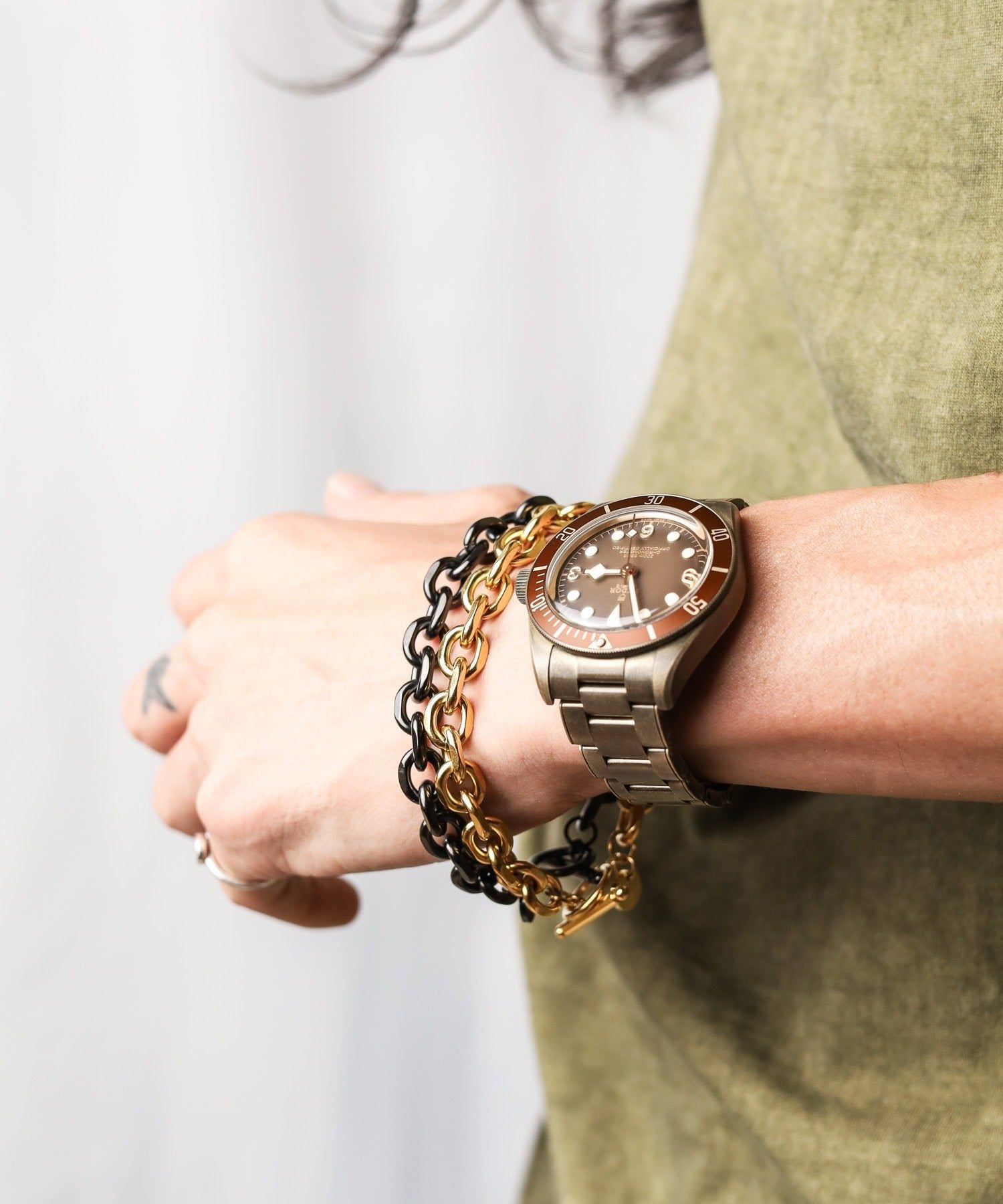 エーアールエムジー ar/mg Pledge アンティークデザインチェーンブレスレット 2P