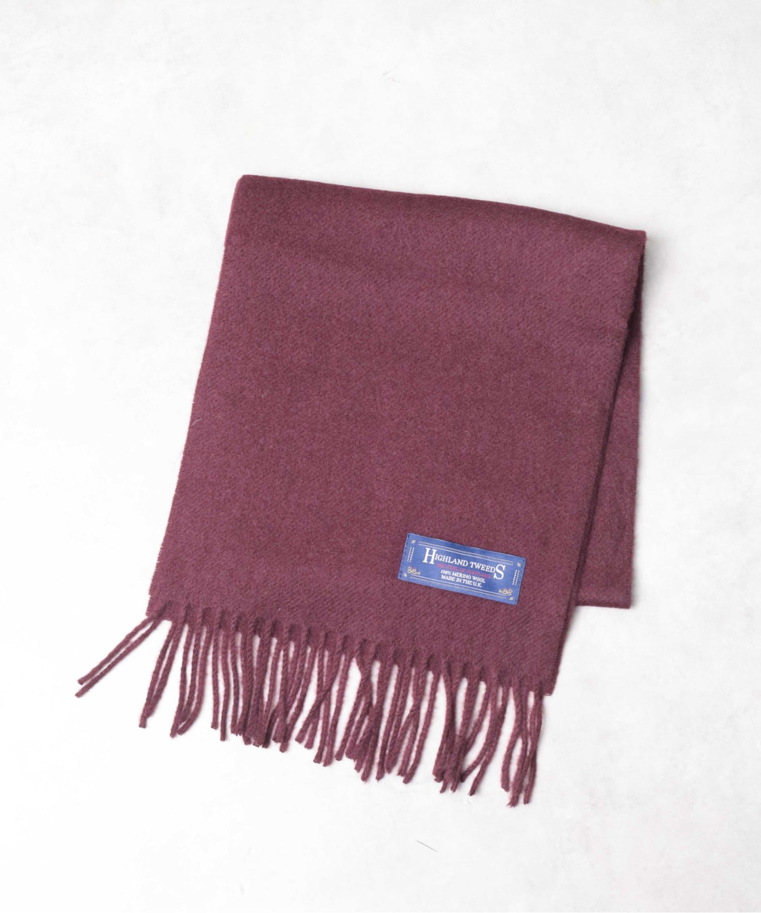 エーアールエムジー ar/mg 【HIGHLAND TWEEDS/ハイランドツイード】WOOL SCARF （ワインレッド） ワインレッド