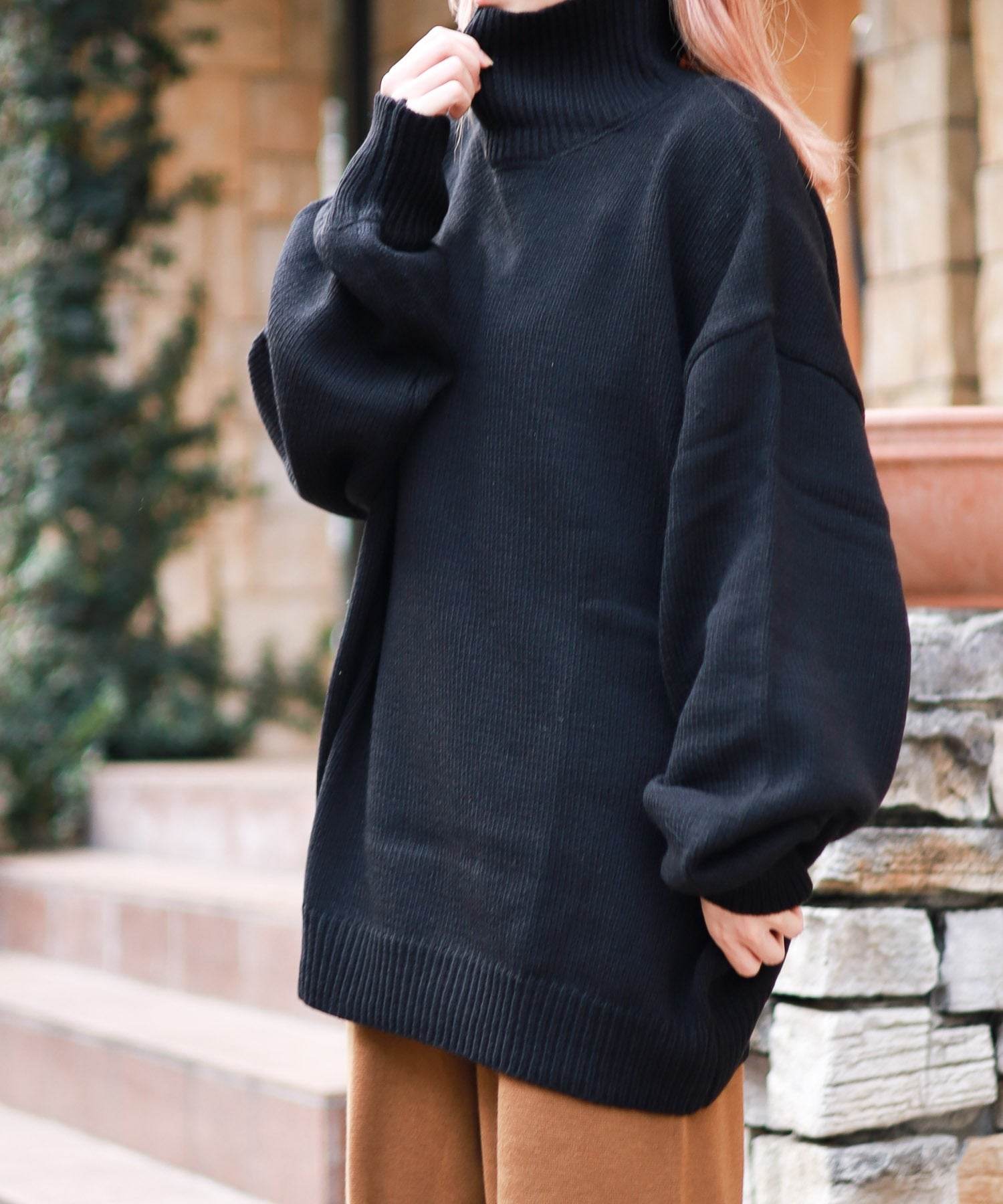 AR-MG Bling Leads 5 Gauge Oversized High Neck Knit