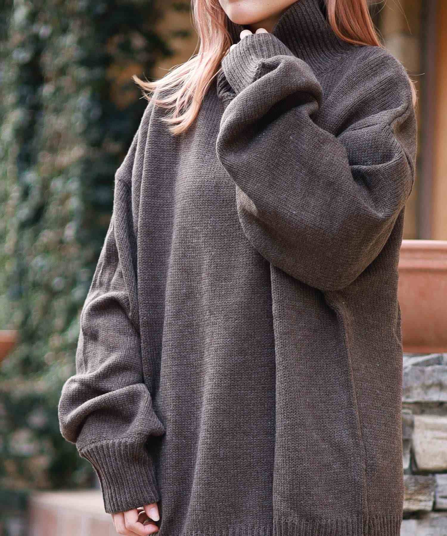 AR-MG Bling Leads 5 Gauge Oversized High Neck Knit