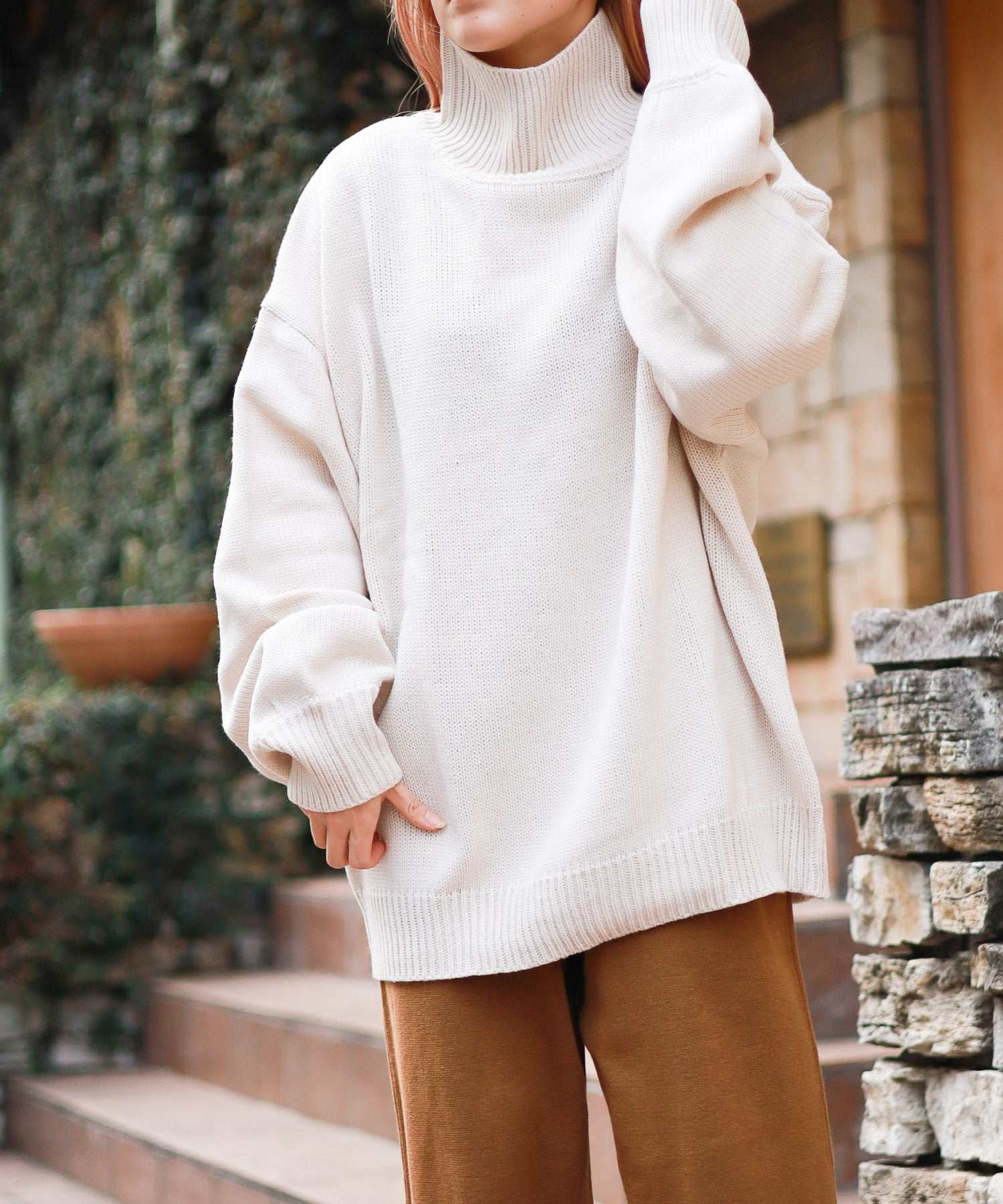 AR-MG Bling Leads 5 Gauge Oversized High Neck Knit