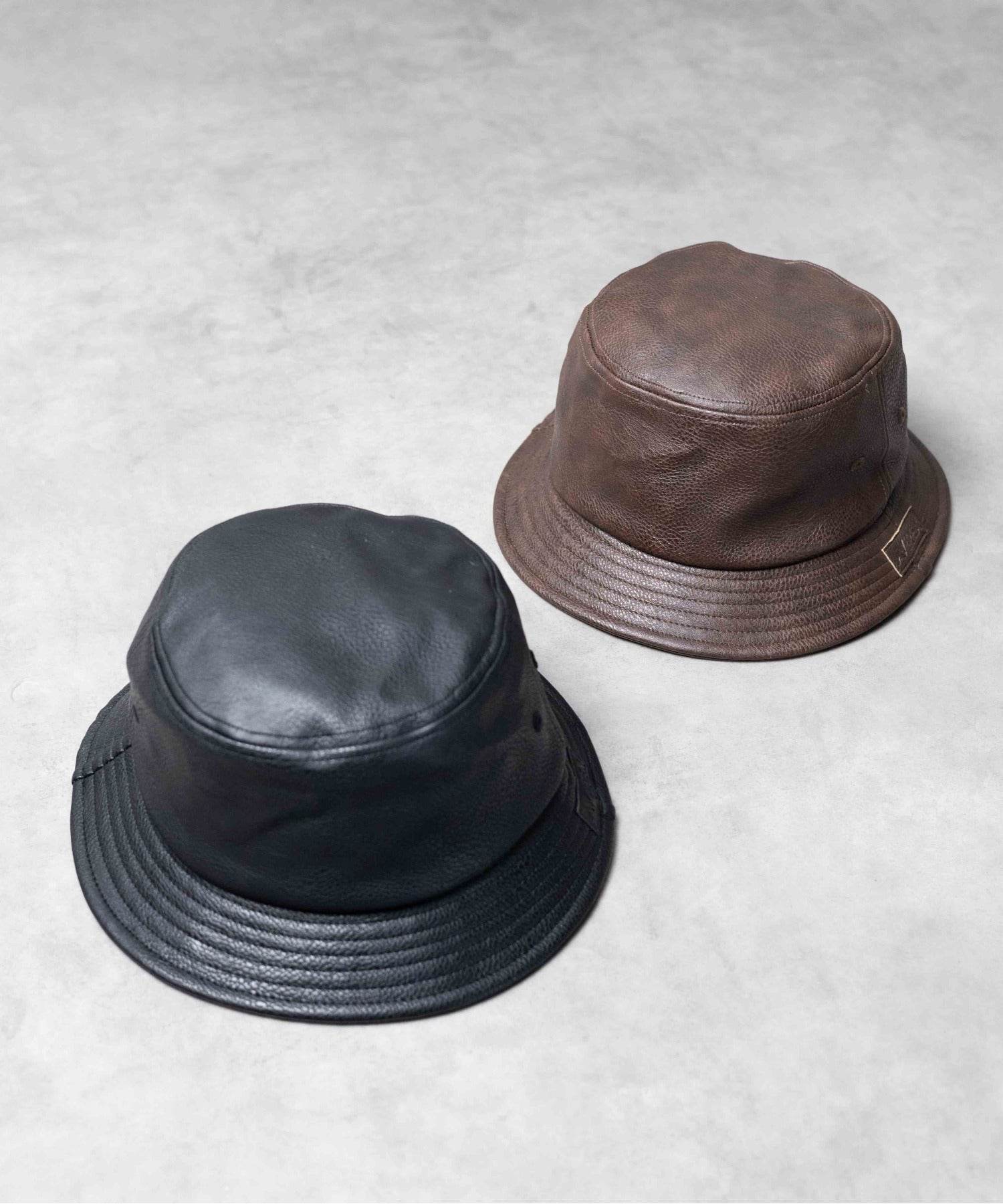 エーアールエムジー ar/mg 【AVIREX】SYNTHETIC LEATHER BUCKET HAT （ブラック） ブラック