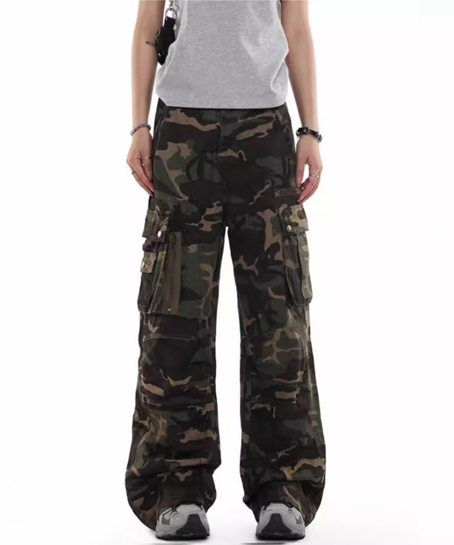 エーアールエムジー ar/mg 【JNF24001】カモフラージュ迷彩 ワイドカーゴパンツ （カモフラージュ） カモフラージュ