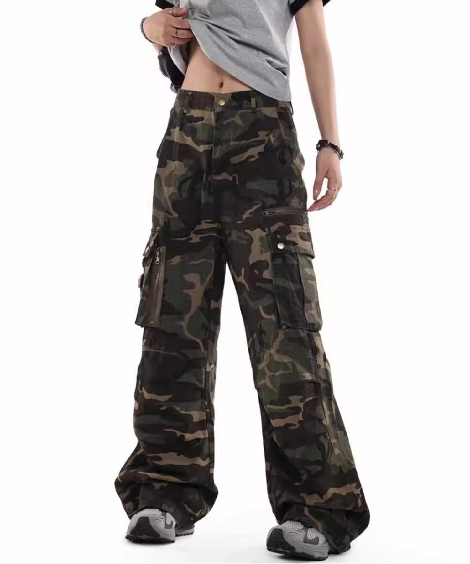 エーアールエムジー ar/mg 【JNF24001】カモフラージュ迷彩 ワイドカーゴパンツ （カモフラージュ） カモフラージュ