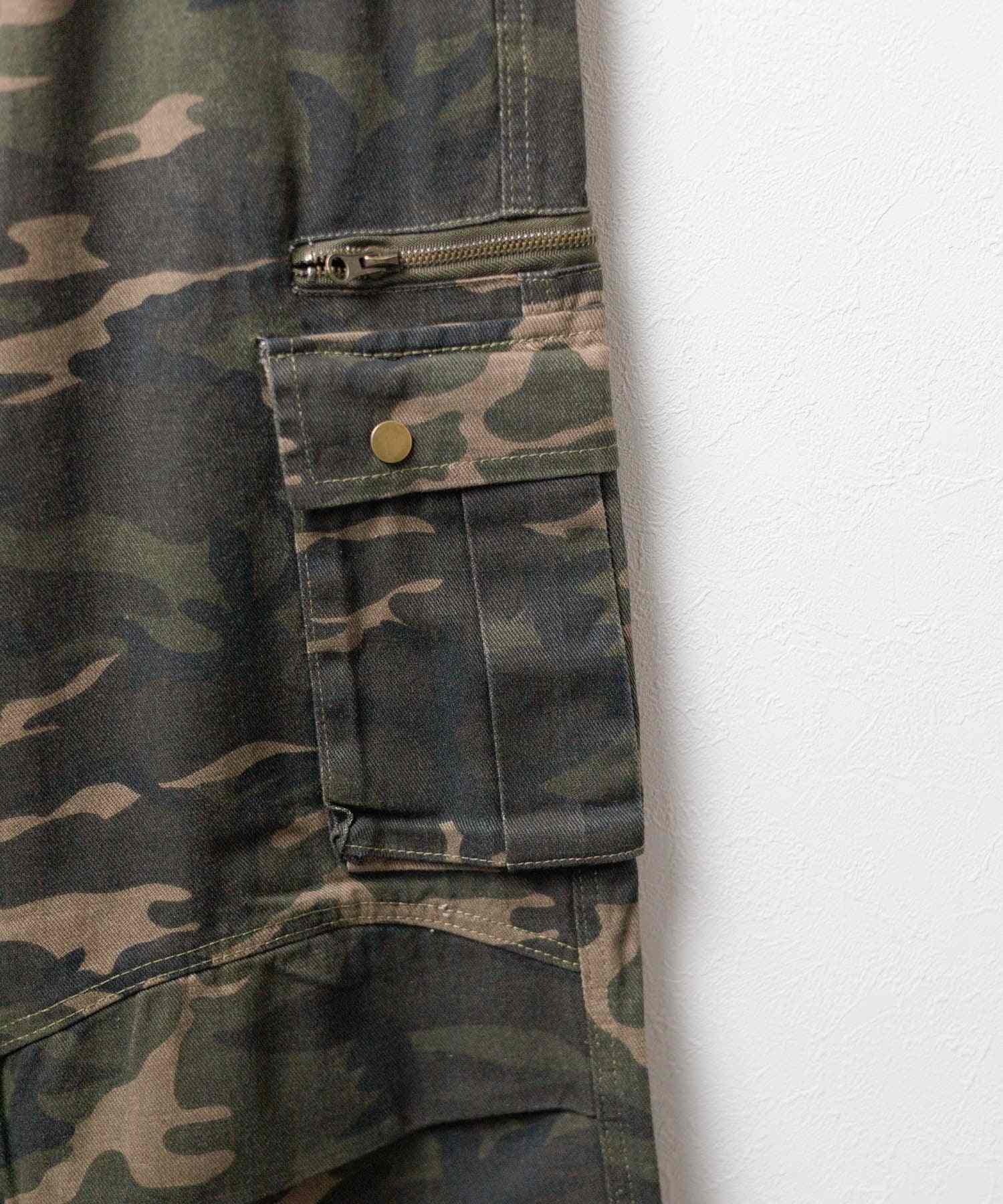 エーアールエムジー ar/mg 【JNF24001】カモフラージュ迷彩 ワイドカーゴパンツ （カモフラージュ） カモフラージュ