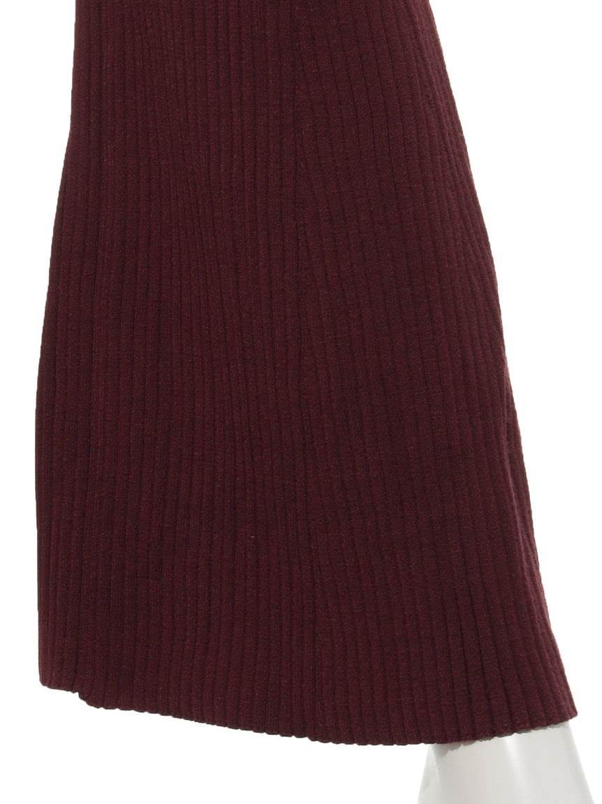 リエンダ rienda Tiered Knit J/W Wide PT （ディープレッド） ディープレッド