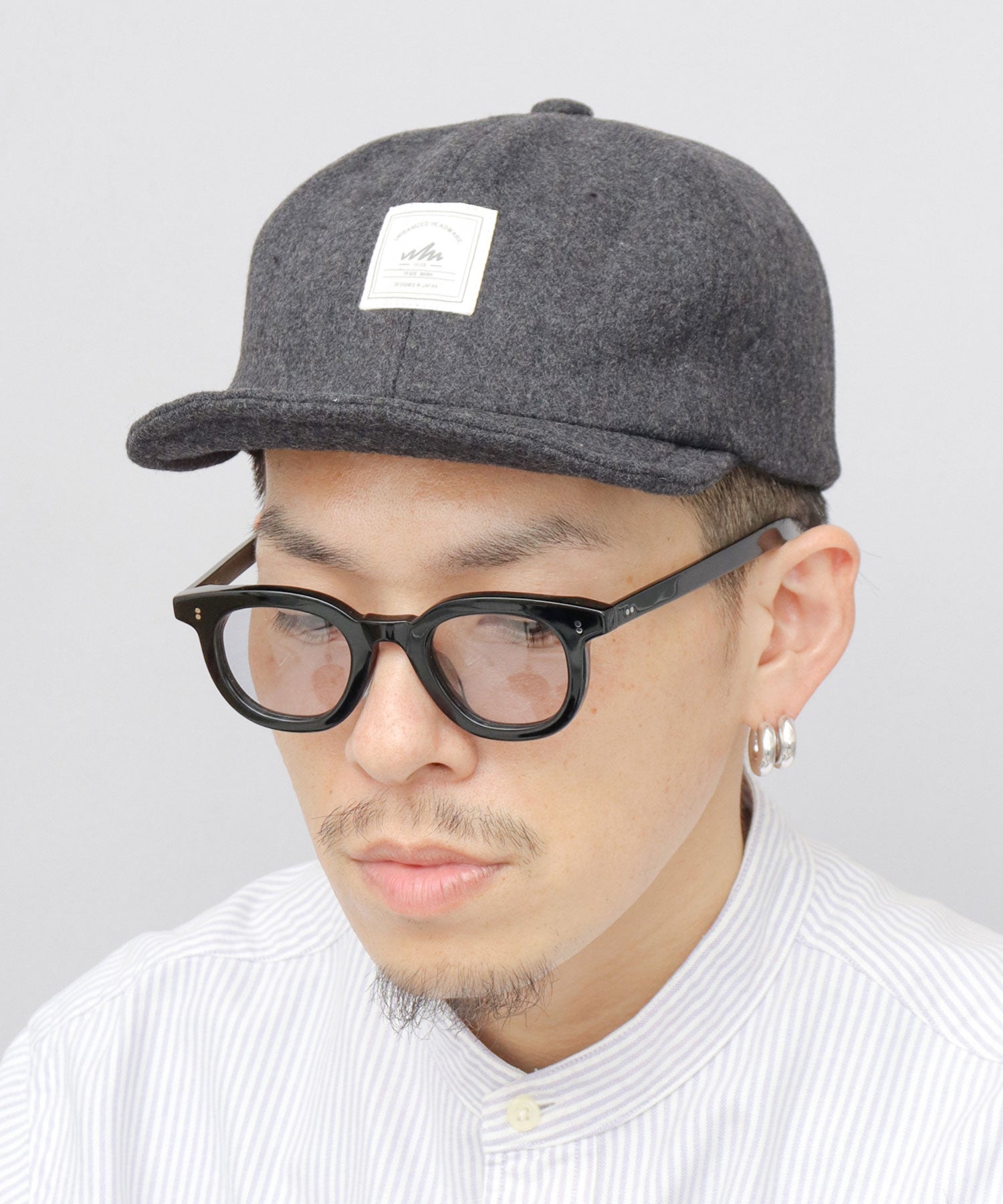 セレブ CELEB キャップ アンパイアキャップ 帽子 つば 短め メルトン生地 秋冬 平つば ベースボールキャップ （チャコール） チャコール