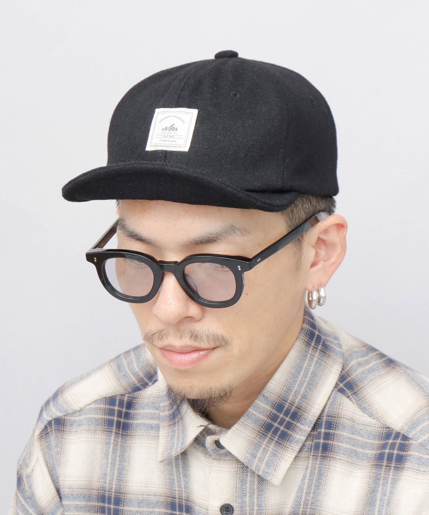 セレブ CELEB キャップ アンパイアキャップ 帽子 つば 短め メルトン生地 秋冬 平つば ベースボールキャップ （チャコール） チャコール