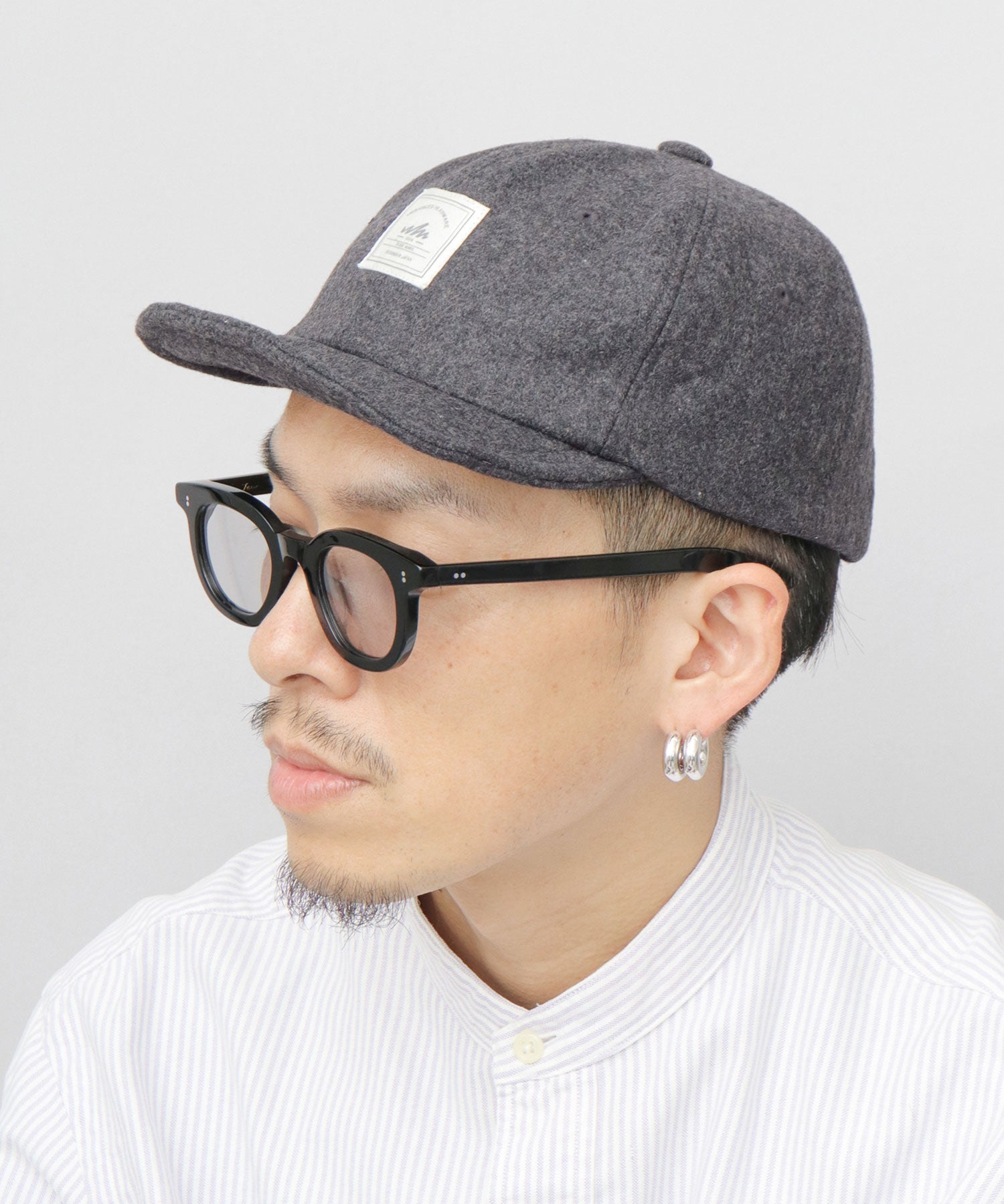 セレブ CELEB キャップ アンパイアキャップ 帽子 つば 短め メルトン生地 秋冬 平つば ベースボールキャップ （チャコール） チャコール