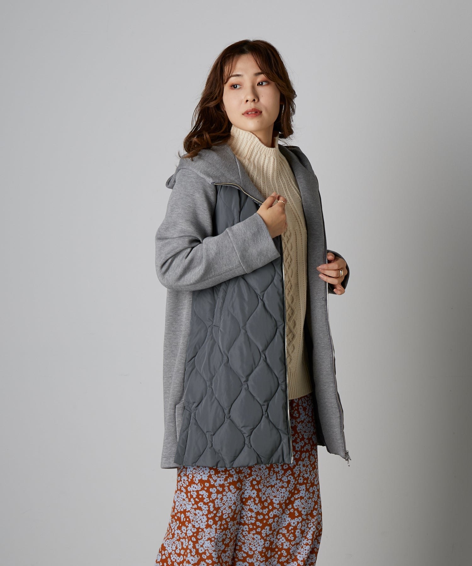 リアマッサ Riamasa ダンボールニットダウンコート （ベージュ） ベージュ