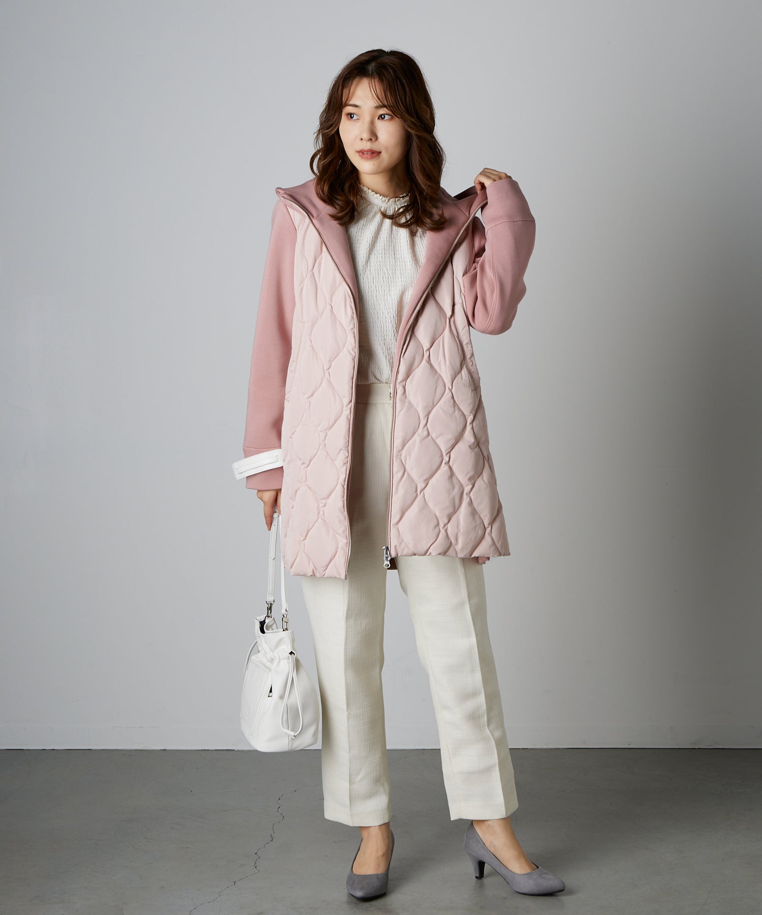 リアマッサ Riamasa ダンボールニットダウンコート （ベージュ） ベージュ