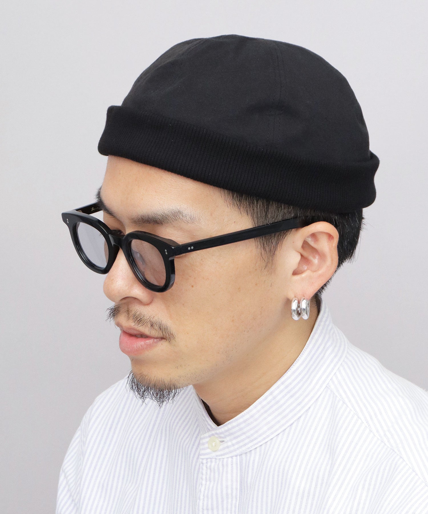 Quarter Gallery QUARTER GALLERY Roll Cap Hat Cap Fisherman Cap Brimless Watch Cap Plain Round Deep