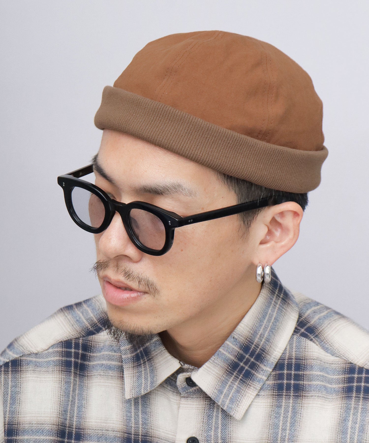 Quarter Gallery QUARTER GALLERY Roll Cap Hat Cap Fisherman Cap Brimless Watch Cap Plain Round Deep