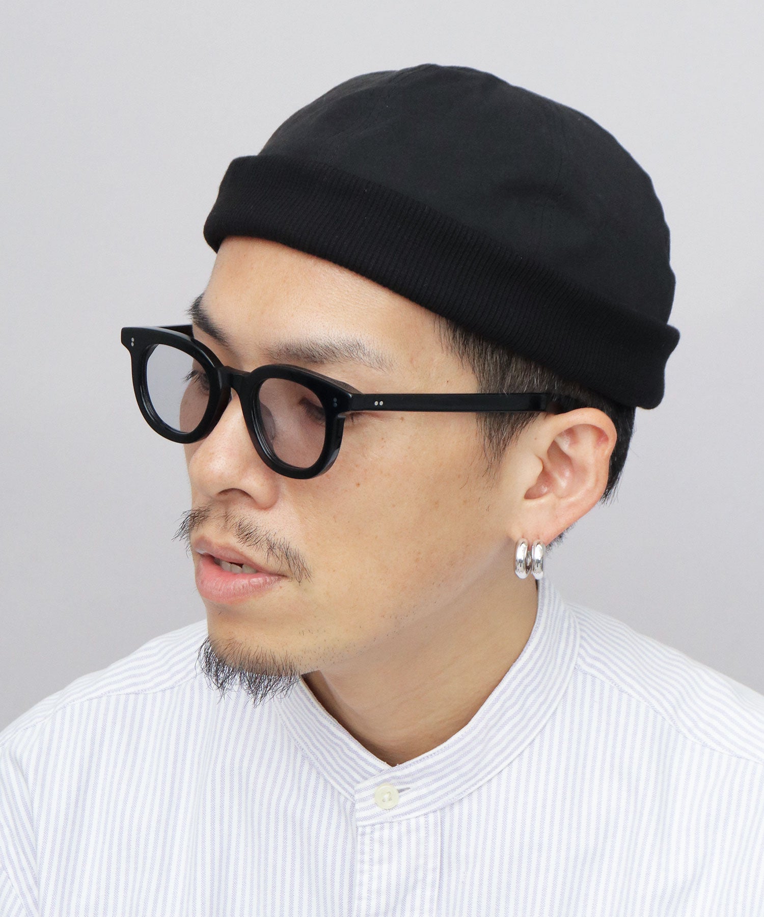 Quarter Gallery QUARTER GALLERY Roll Cap Hat Cap Fisherman Cap Brimless Watch Cap Plain Round Deep