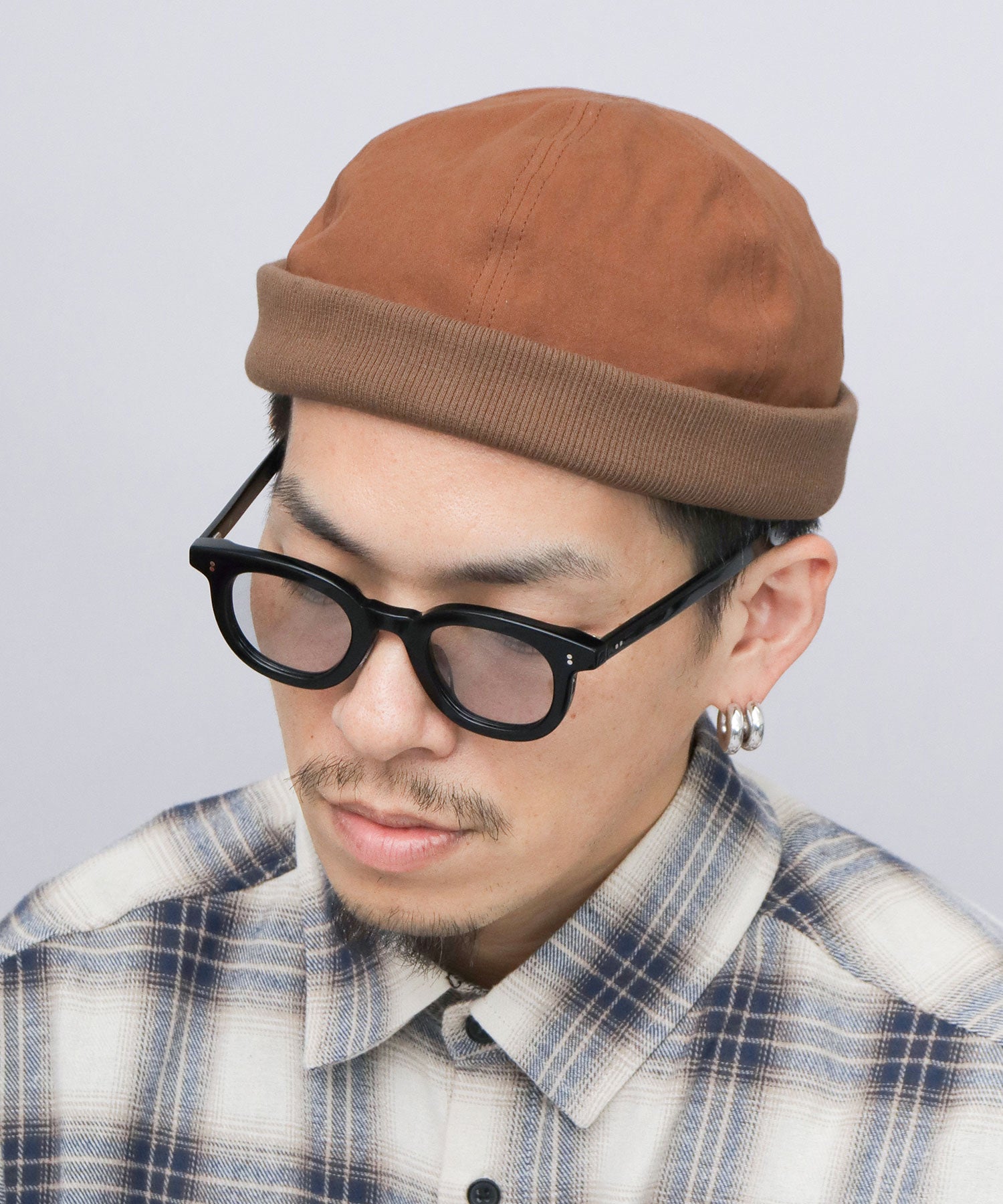 Quarter Gallery QUARTER GALLERY Roll Cap Hat Cap Fisherman Cap Brimless Watch Cap Plain Round Deep
