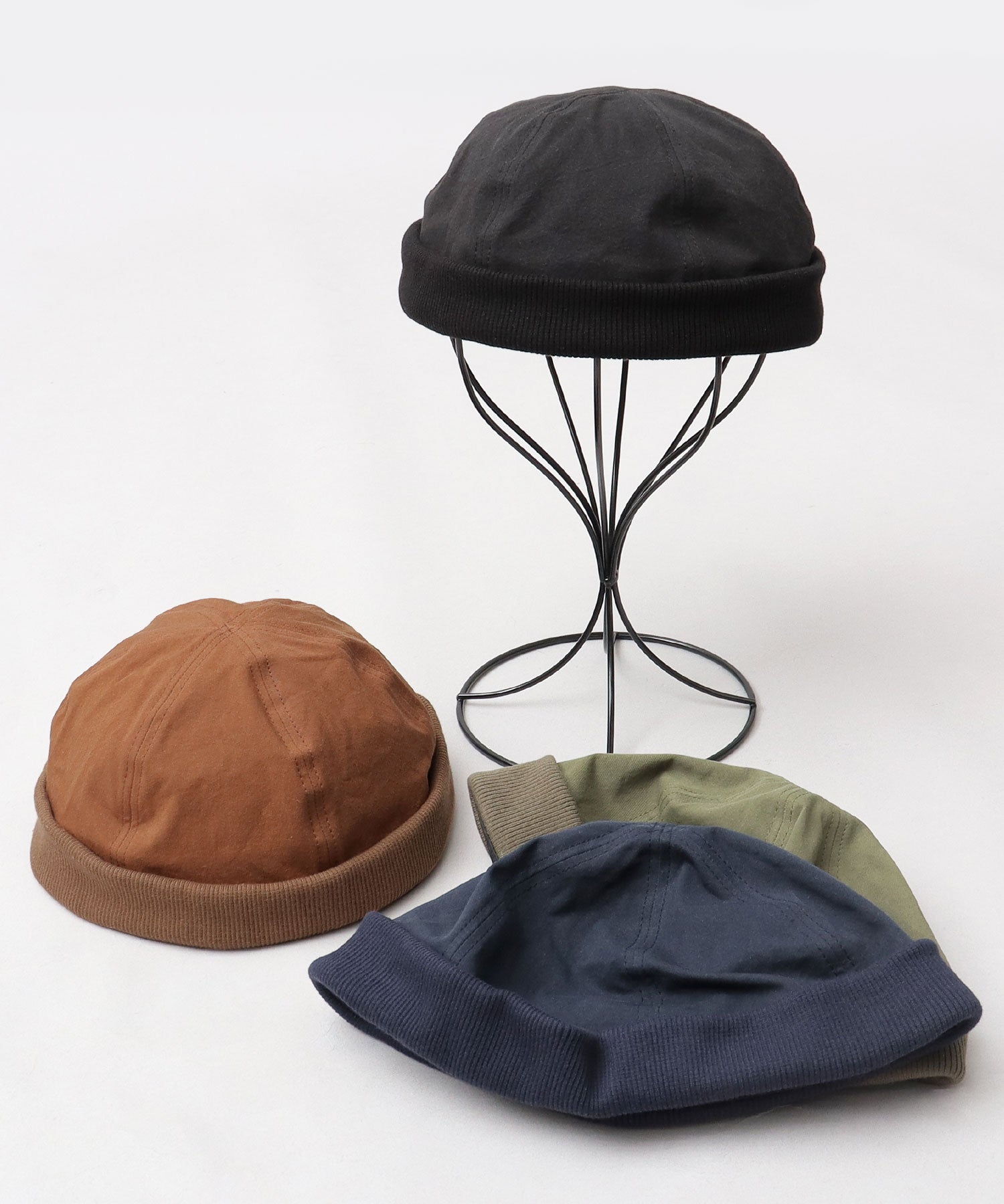 Quarter Gallery QUARTER GALLERY Roll Cap Hat Cap Fisherman Cap Brimless Watch Cap Plain Round Deep
