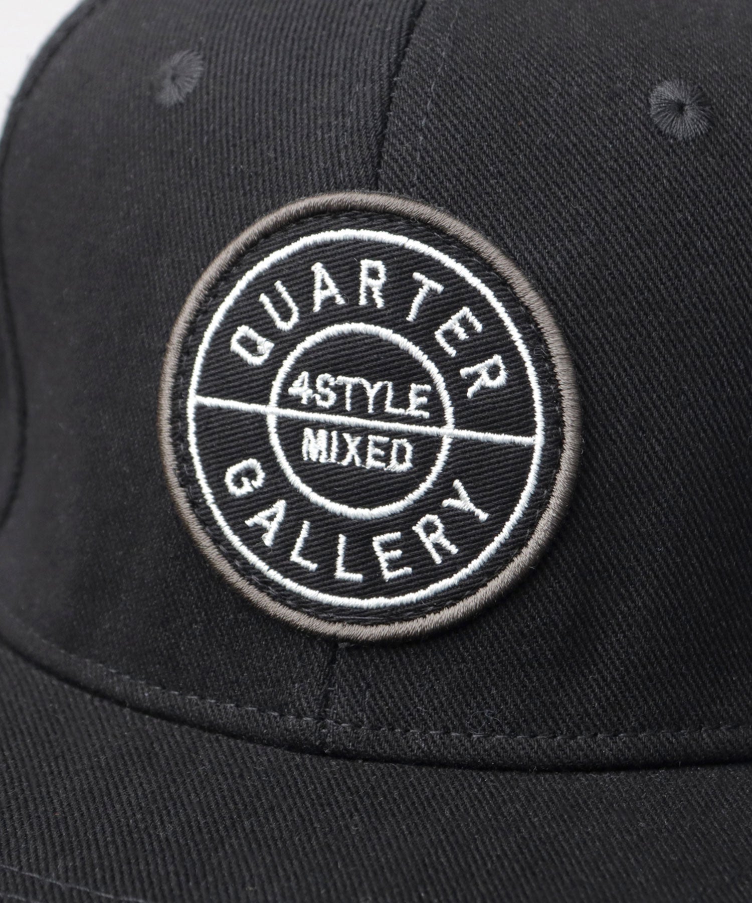 クォーターギャラリー QUARTER GALLERY サークルパッチ デニム 平ツバ ベースボールキャップ （グレー） グレー
