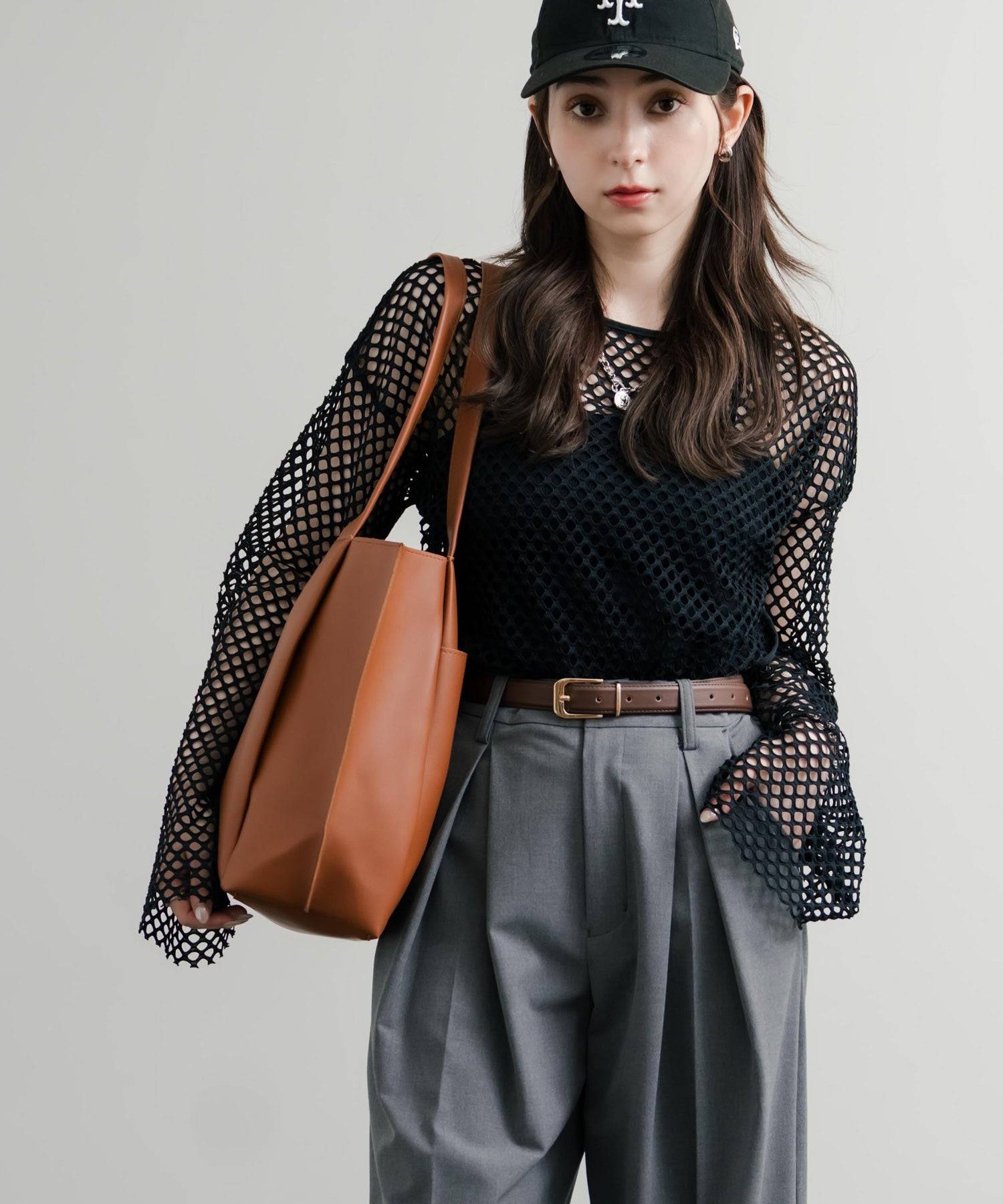 ロッキーモンロー Rocky Monroe トートバッグ 肩掛け ポーチ メンズ レディース フェイクレザー PU 合成皮革 ショルダー 手提げ サブ 鞄 A4収納 モード シンプル 14772 （ベージュ） ベージュ