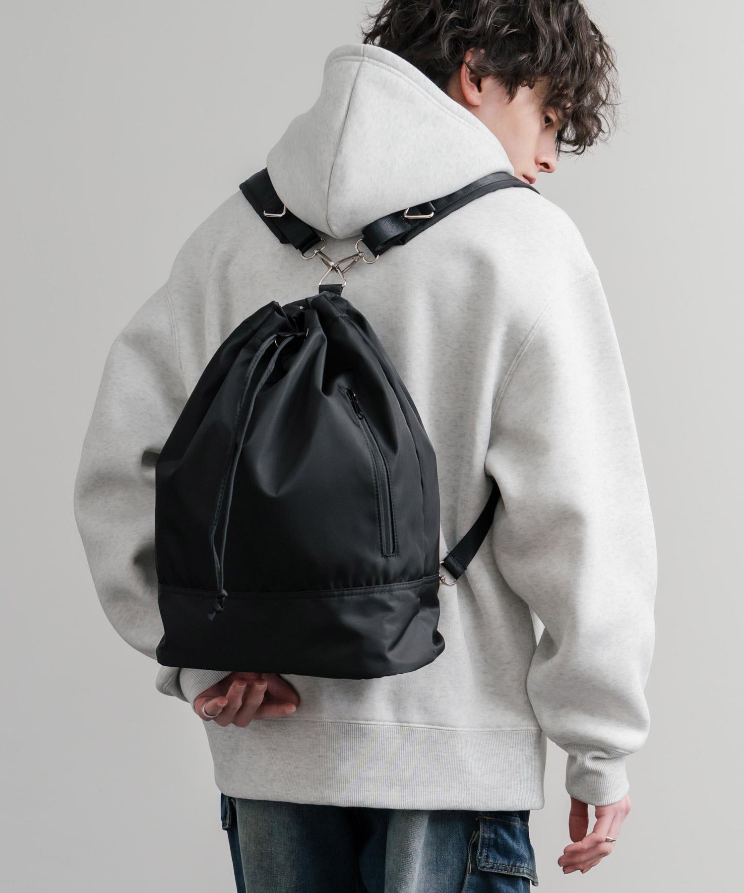 ロッキーモンロー Rocky Monroe ショルダーバッグ リュックサック 2WAY メンズ レディース ナイロンバッグ 鞄 ジムサック プール 海 ジム ヨガ スポーツ カジュアル 15511 （グレー） グレー